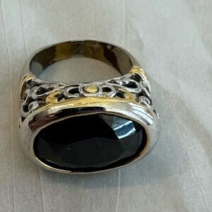 Elegant Silver and Gold Women's Ring Costume Jewelry